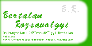 bertalan rozsavolgyi business card